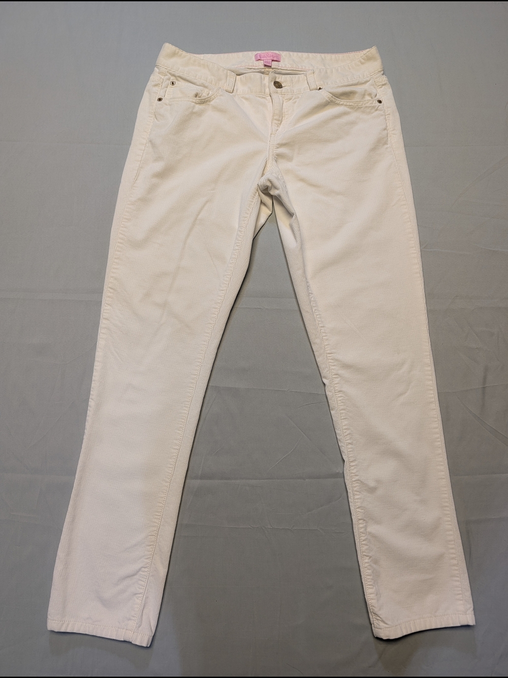 Lilly Pulitzer Women's Size 8 Cameo White Corduroy Jeans Pants